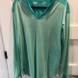 Mons Royale Teal Long Hooded Shirt